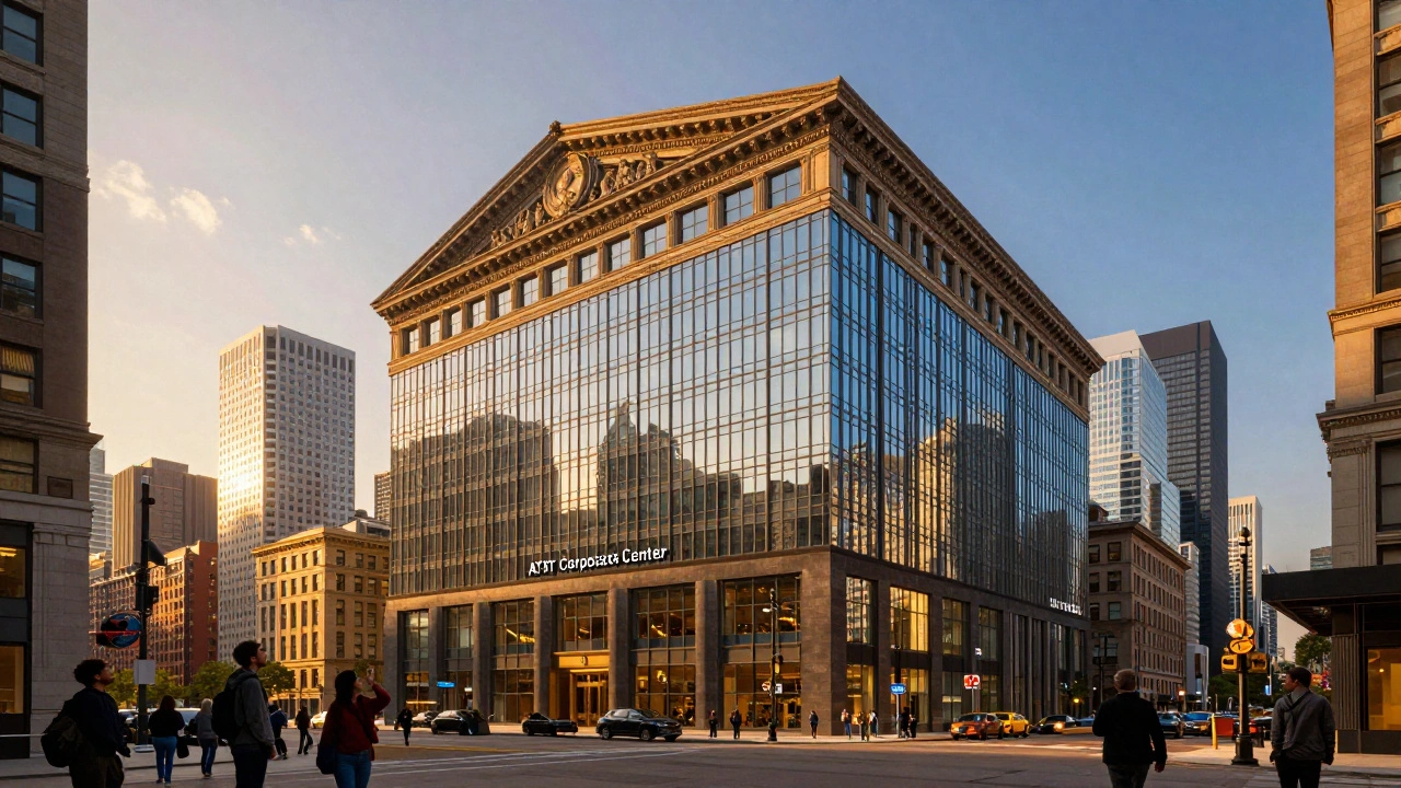 AT&amp;T Corporate Center with its distinctive broken pediment top in Chicago
