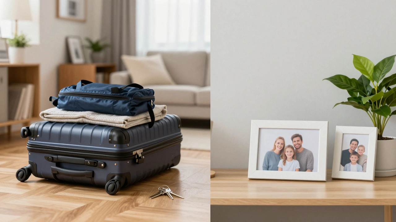 Split image comparing the flexibility of renting with the stability of buying.