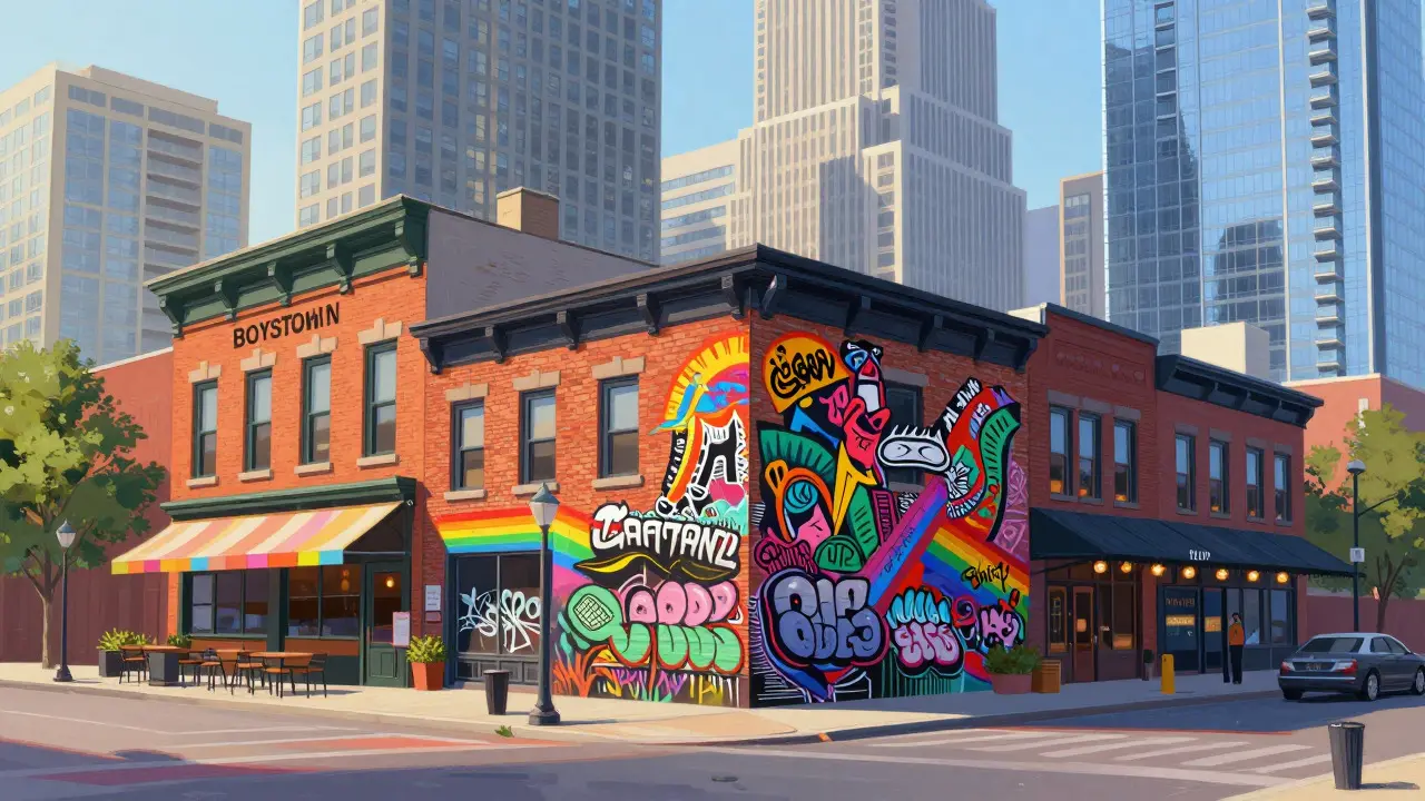 Artistic illustration of Boystown, Logan Square, and The Loop architectural styles