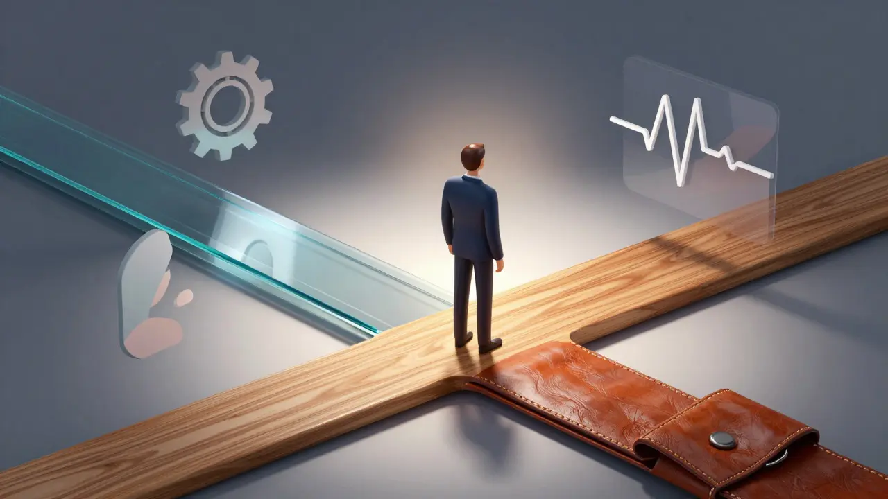 Conceptual illustration of professionals choosing between different industry career paths