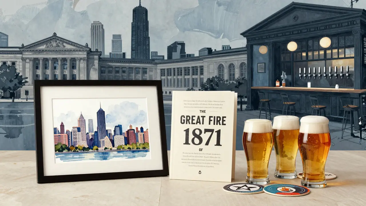 Local art prints, books, and craft beer gear representing Chicago's creative culture