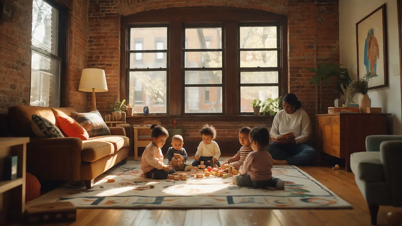 Children playing in home-based childcare