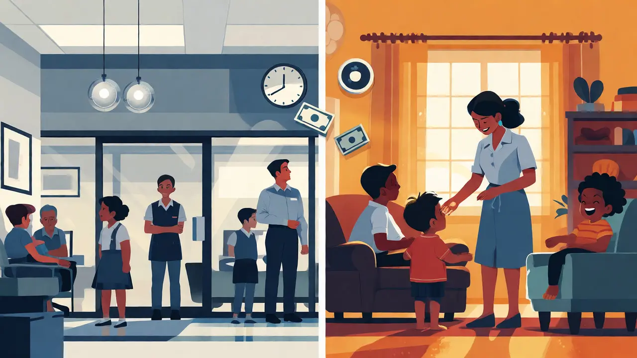 Comparison of daycare vs home care