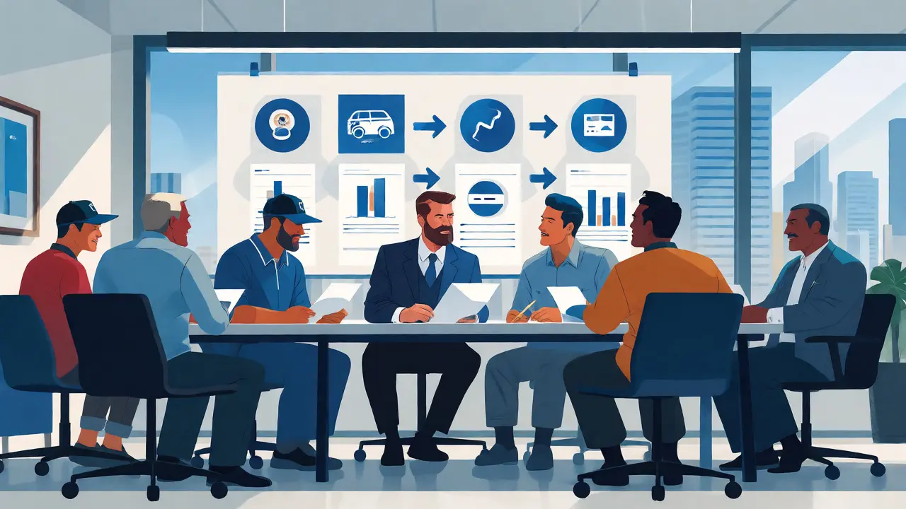 Veterans meeting with a career coach in a modern Chicago office